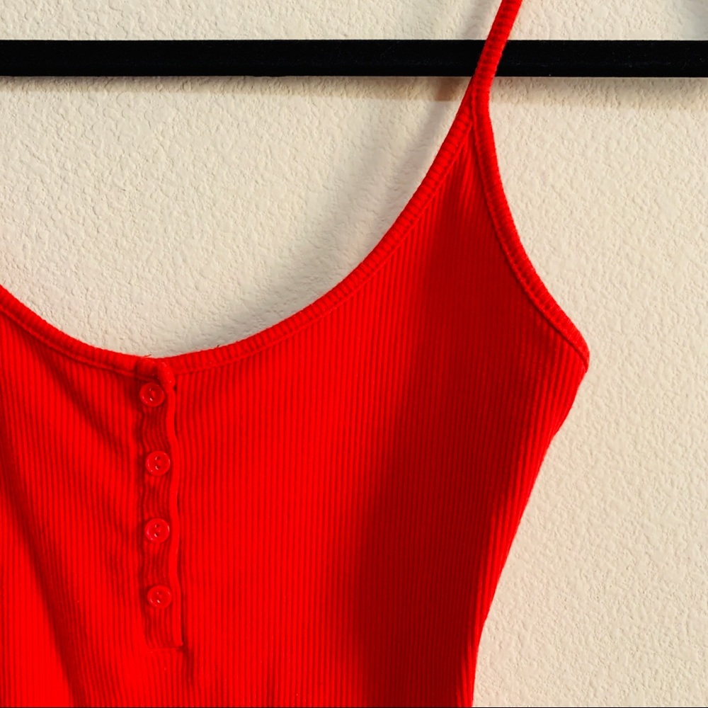 🆇DONATED🆇F21 Red ribbed bodysuit - Picture 3 of 7
